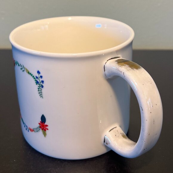 OPALHOUSE Stylish Letter “C” Initial Monogram Alphabet Floral Porcelain Mug ~ - Picture 4 of 12